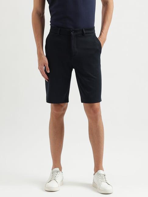 united colors of benetton black slim fit shorts