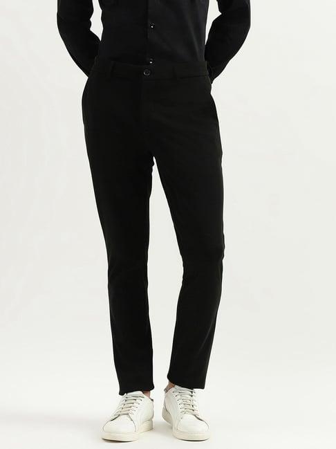 united colors of benetton black slim fit trousers