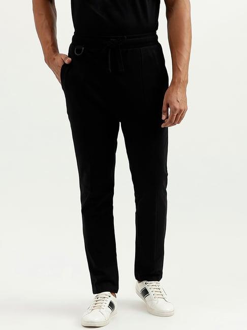 united colors of benetton black tapered fit trackpants