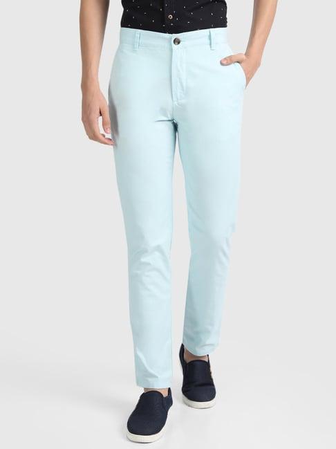 united colors of benetton blue cotton slim fit chinos