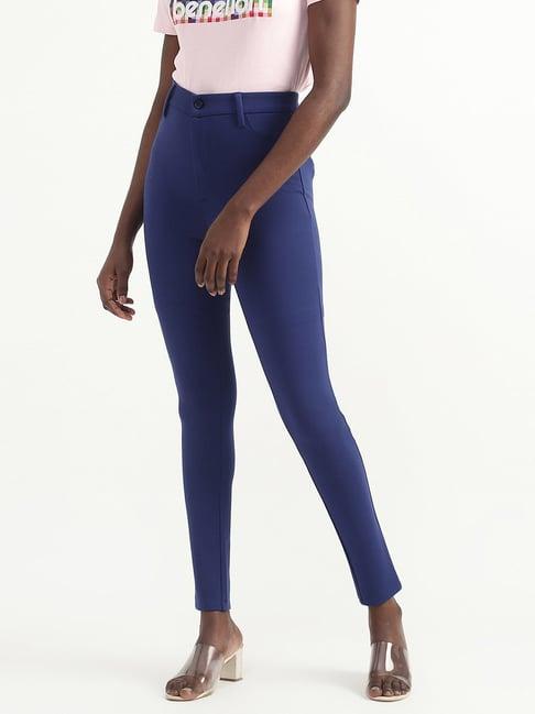united colors of benetton blue mid rise pants