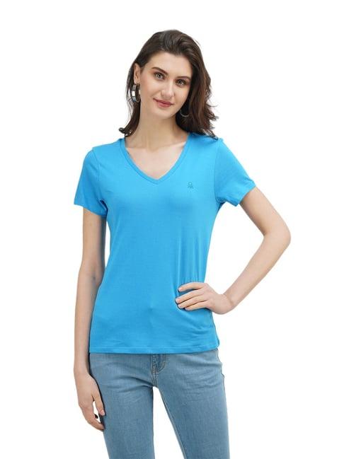 united colors of benetton blue regular fit t-shirt