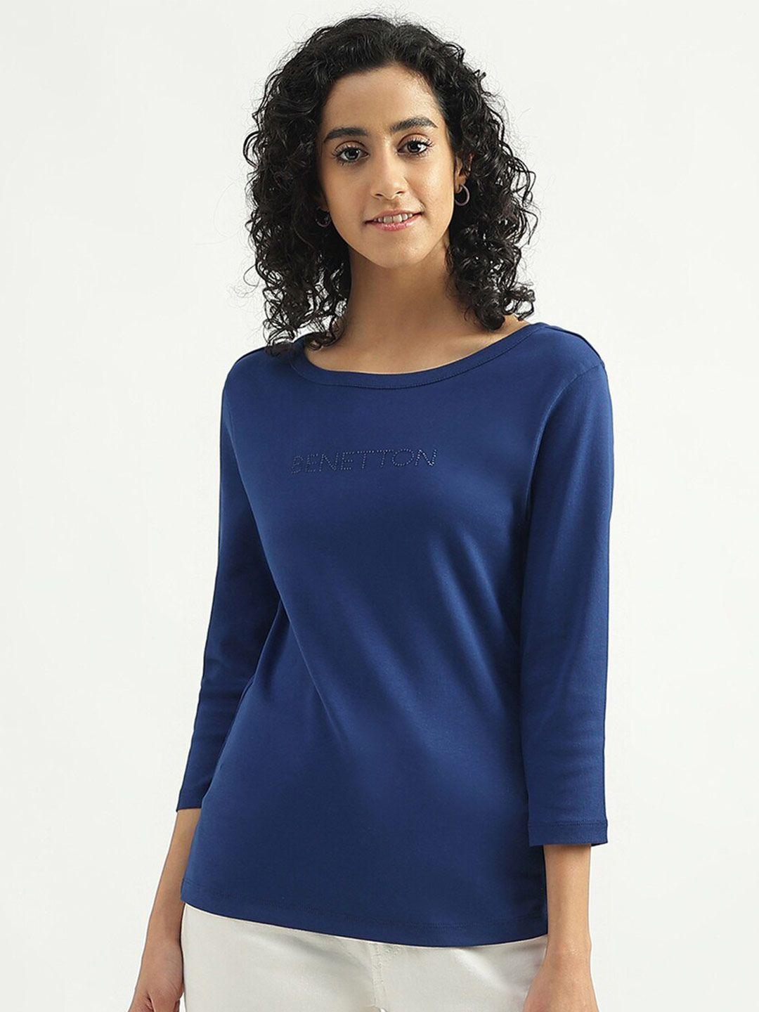 united colors of benetton boat neck cotton top