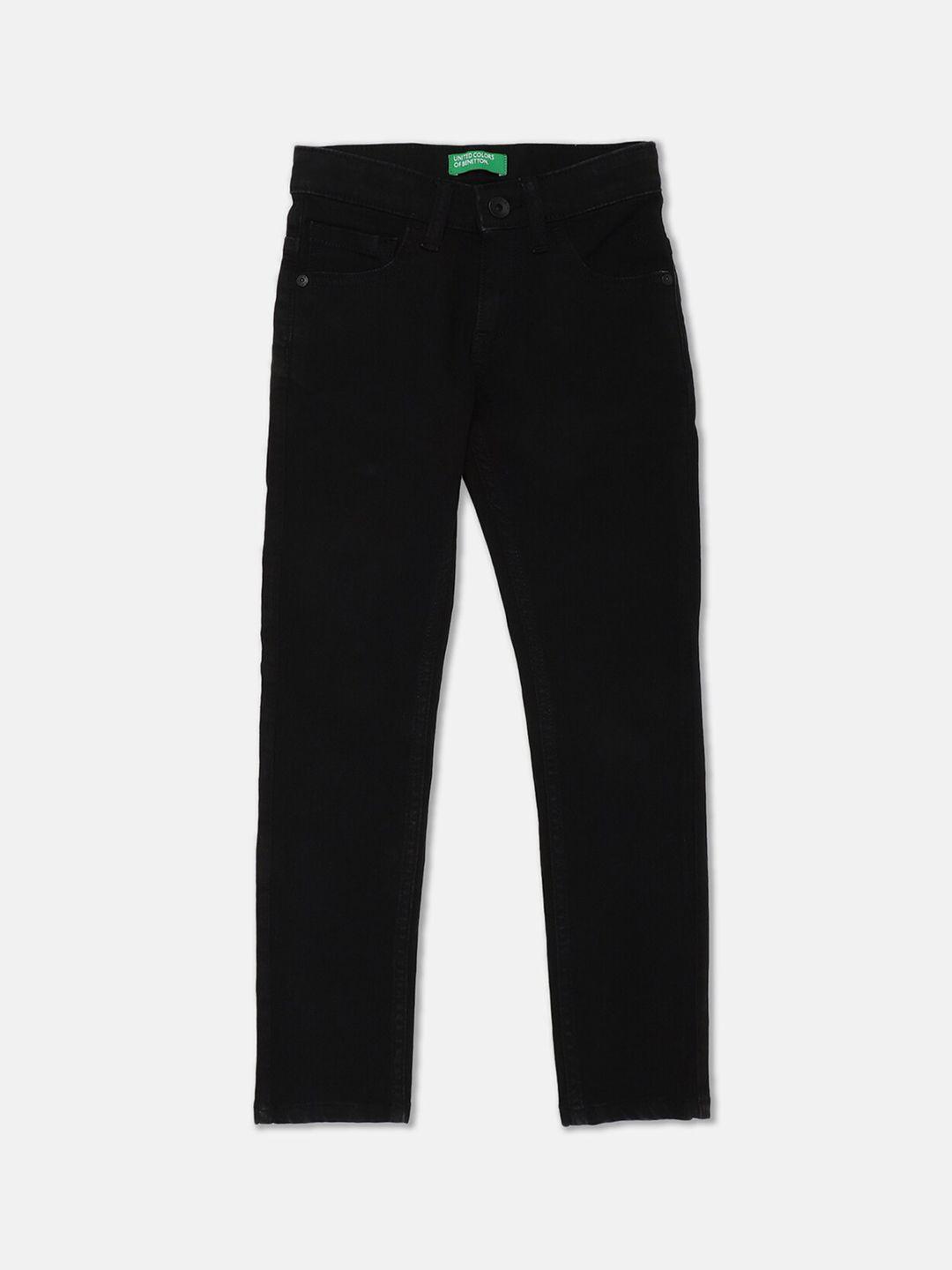 united colors of benetton boys black slim fit jeans