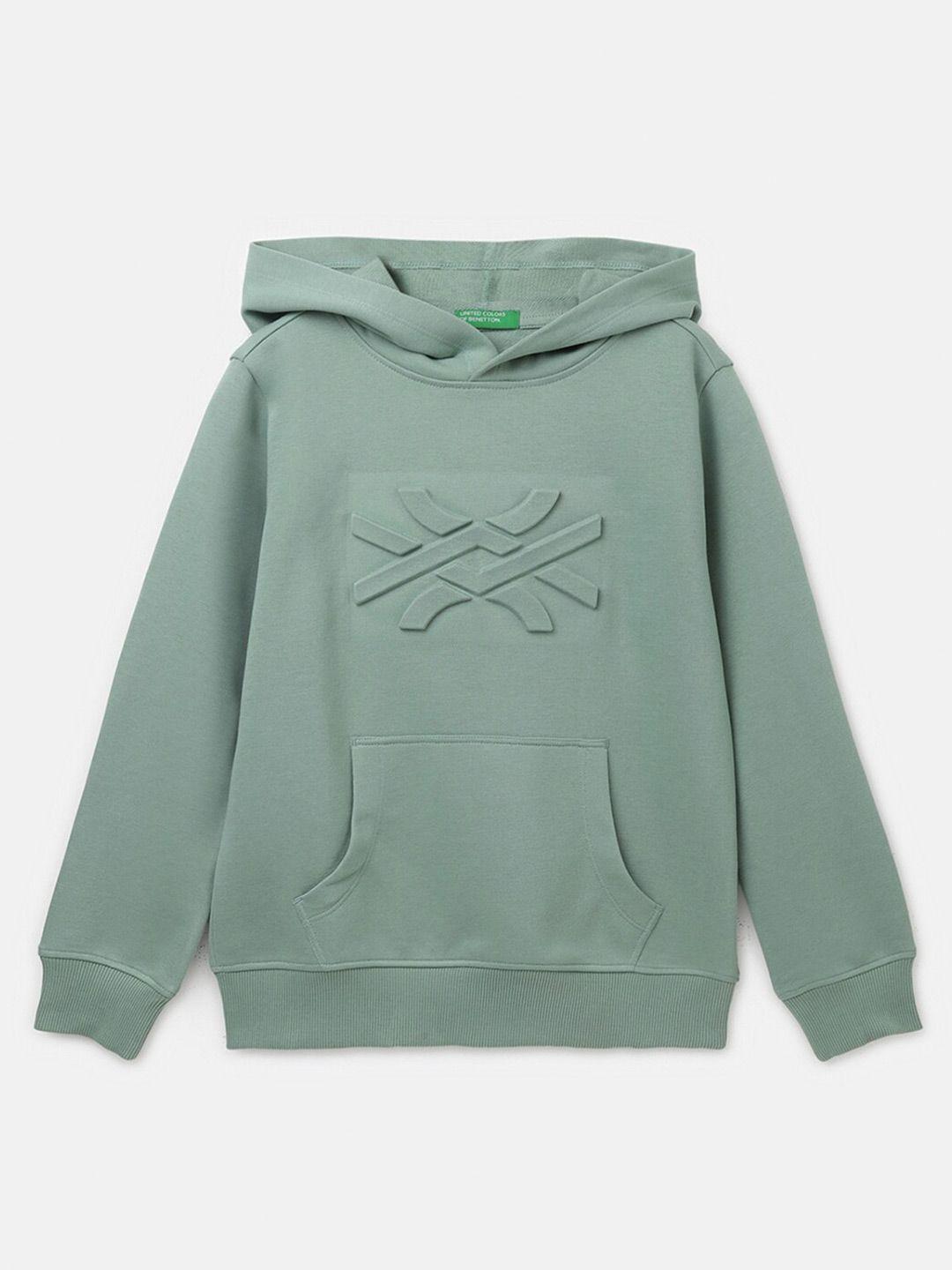 united colors of benetton boys embossed hooded pullover