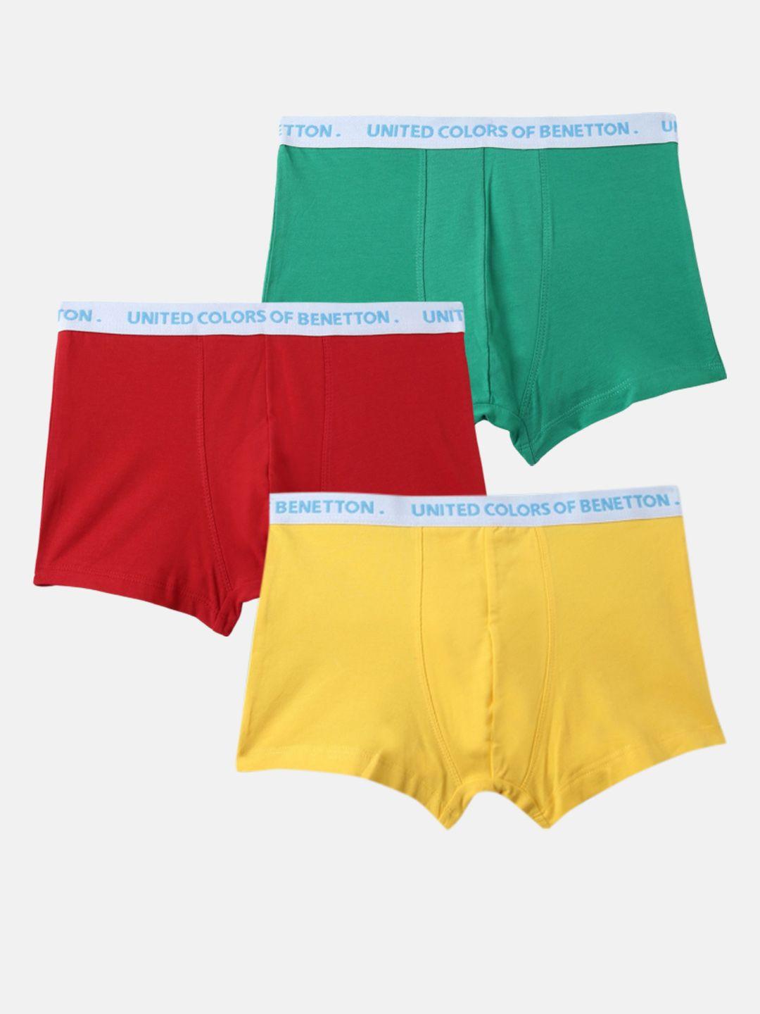 united colors of benetton boys pack of 3 low rise trunks 23p3096ucb02i902xs