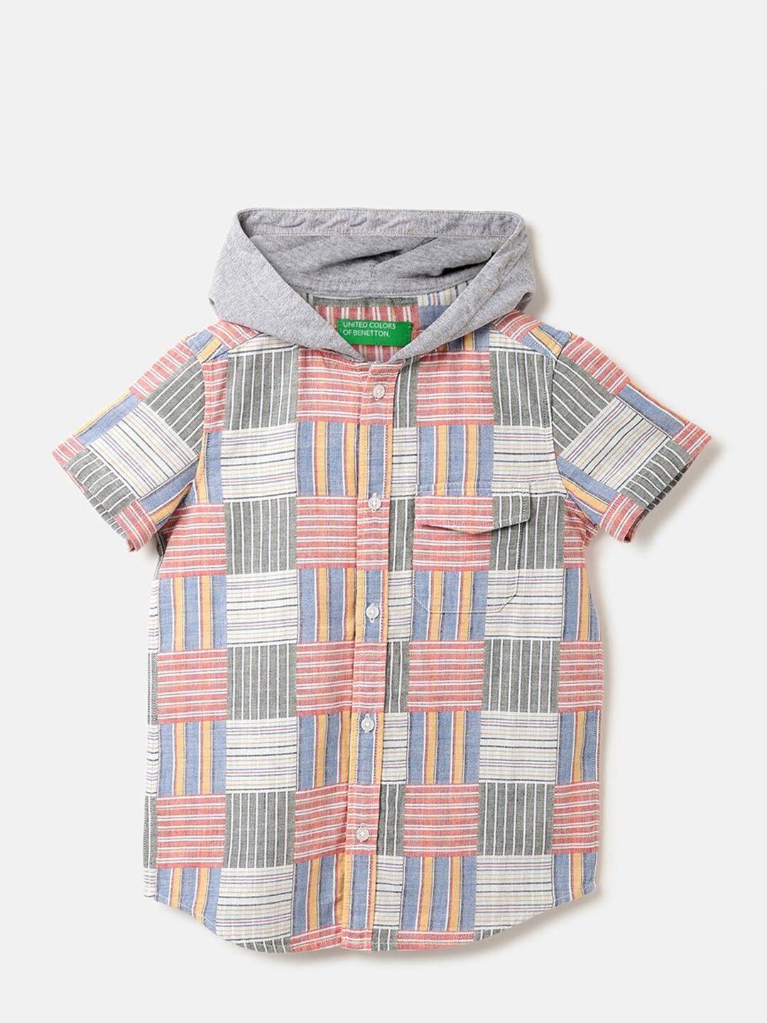 united colors of benetton boys printed casual cotton shirt