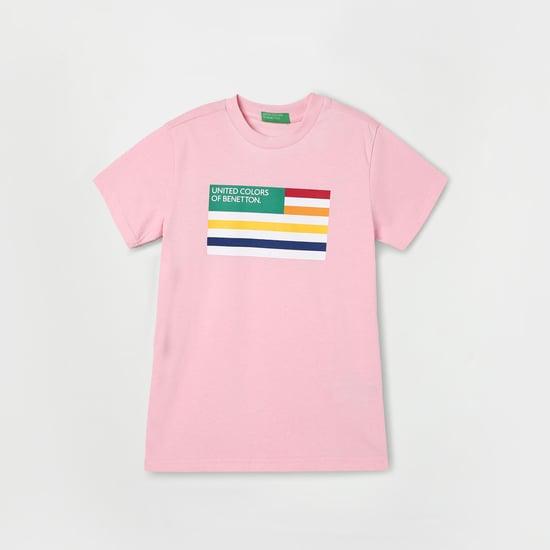 united colors of benetton boys printed crew neck t-shirt