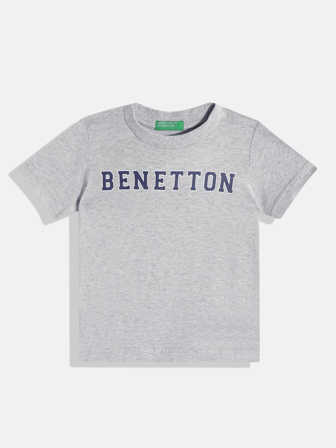 united colors of benetton boys pure cotton brand logo printed t-shirt