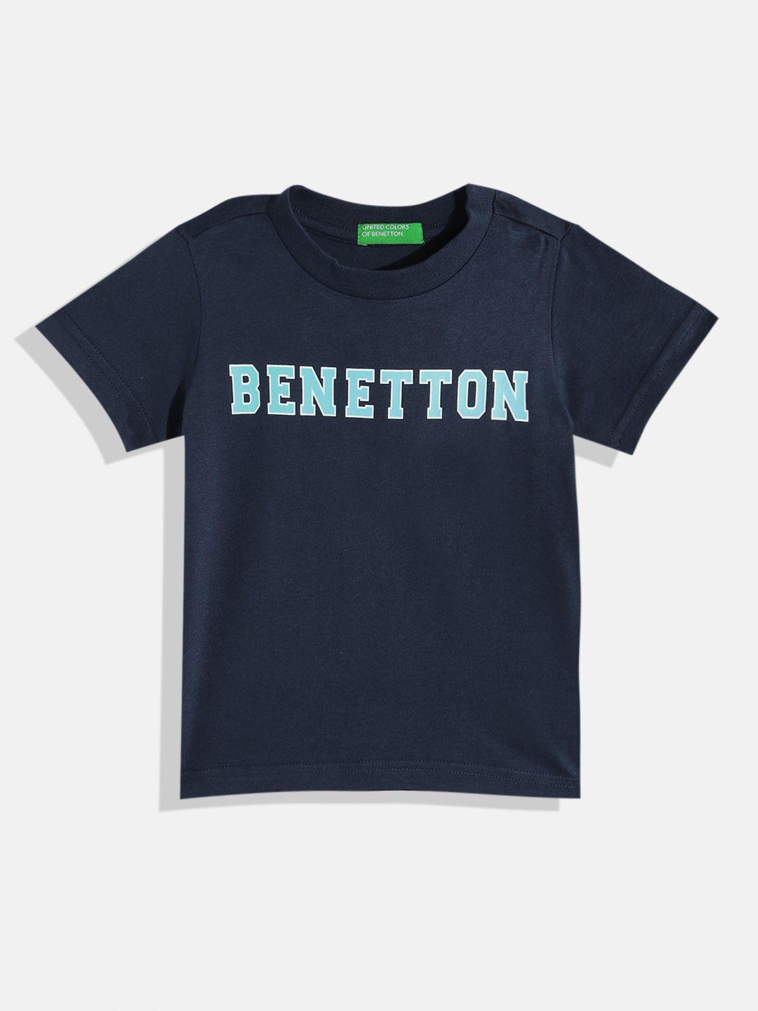 united colors of benetton boys pure cotton brand logo printed t-shirt