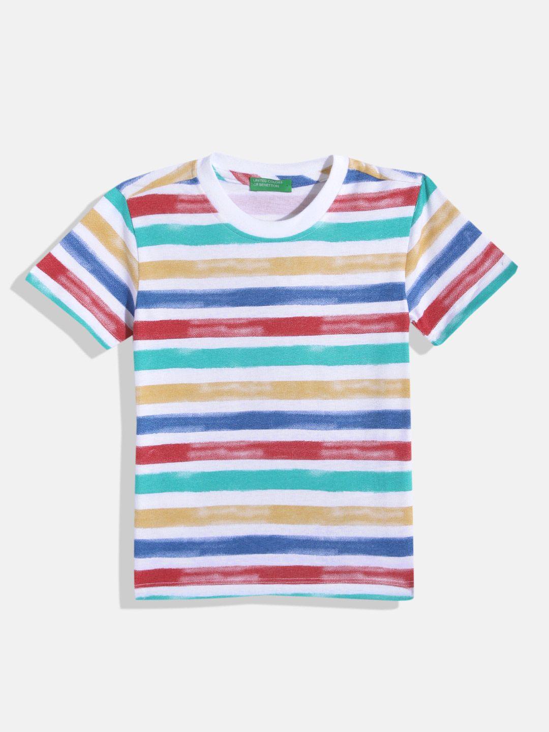 united colors of benetton boys pure cotton striped t-shirt