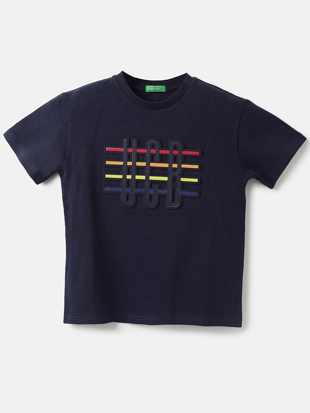 united colors of benetton boys self design cotton t-shirt