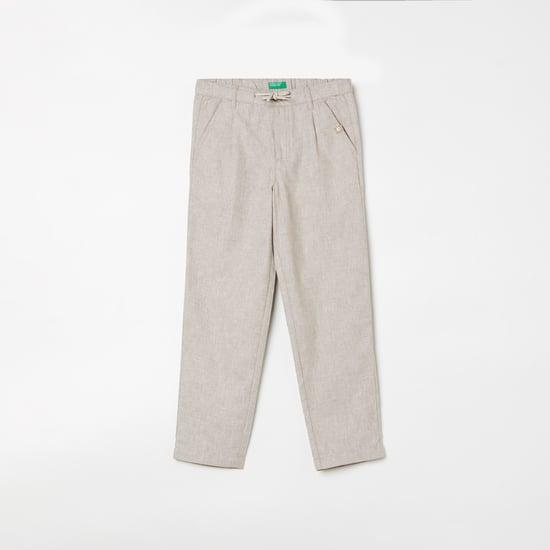 united colors of benetton boys solid regular fit trousers