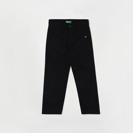 united colors of benetton boys solid slim fit trousers