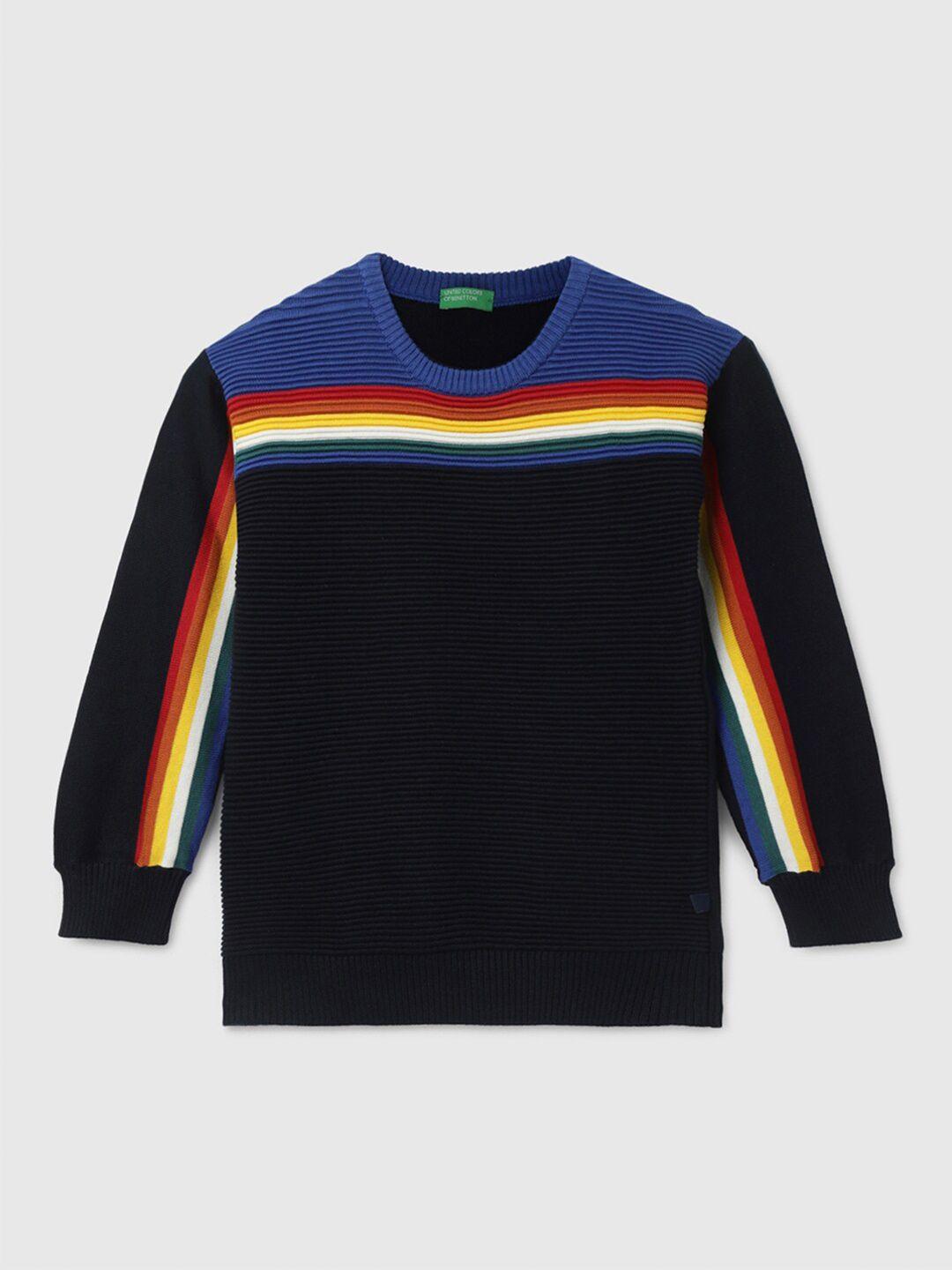 united colors of benetton boys striped cotton pullover