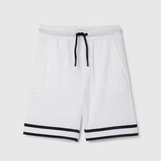 united colors of benetton boys striped hem shorts