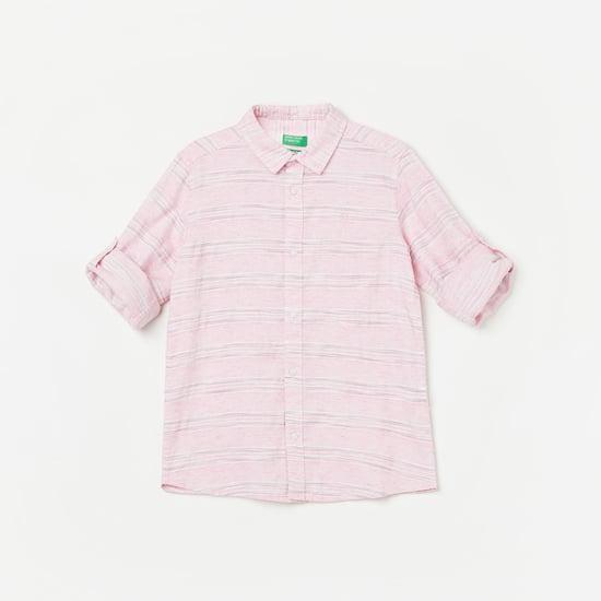 united colors of benetton boys striped regular fit shirt