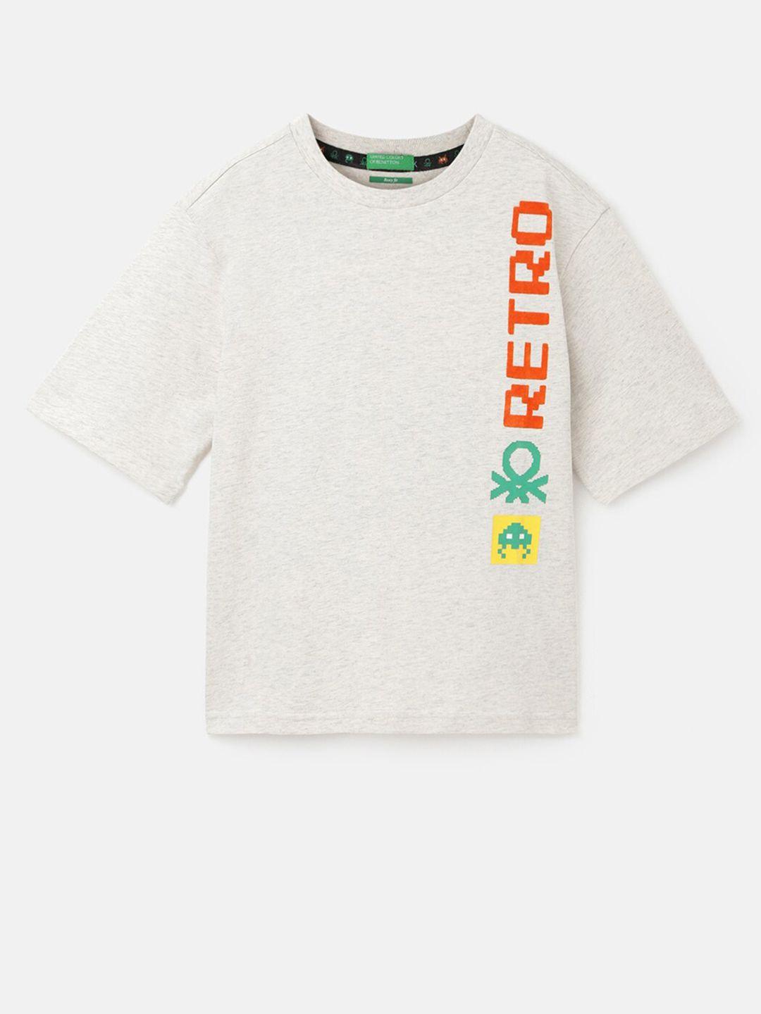 united colors of benetton boys typography printed boxy t-shirt
