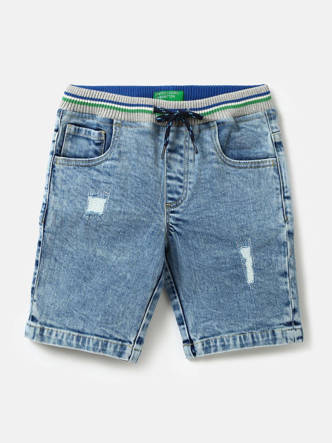 united colors of benetton boys washed denim shorts