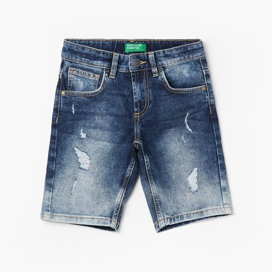 united colors of benetton boys washed denim shorts