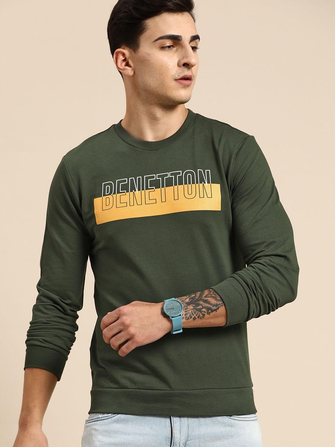 united colors of benetton brand printed pure cotton sweatshirt