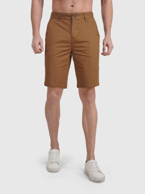 united colors of benetton brown slim fit shorts