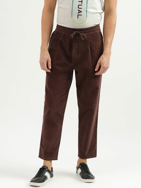 united colors of benetton brown slim fit trousers