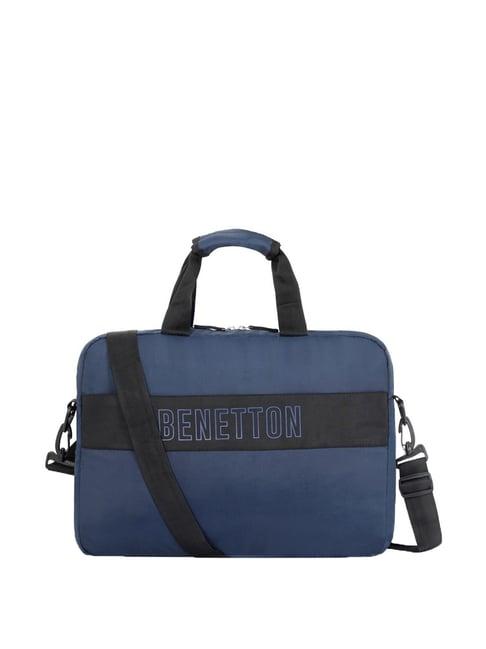 united colors of benetton cadet navy & black medium messenger bag