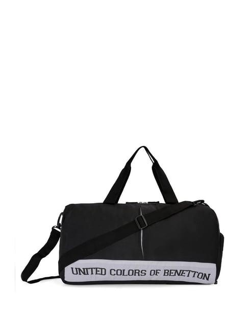 united colors of benetton cadmium black polyester solid duffle bag