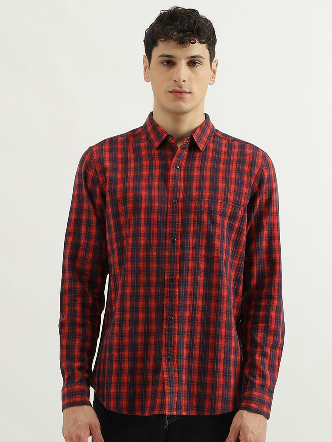 united colors of benetton checked cotton casual shirt