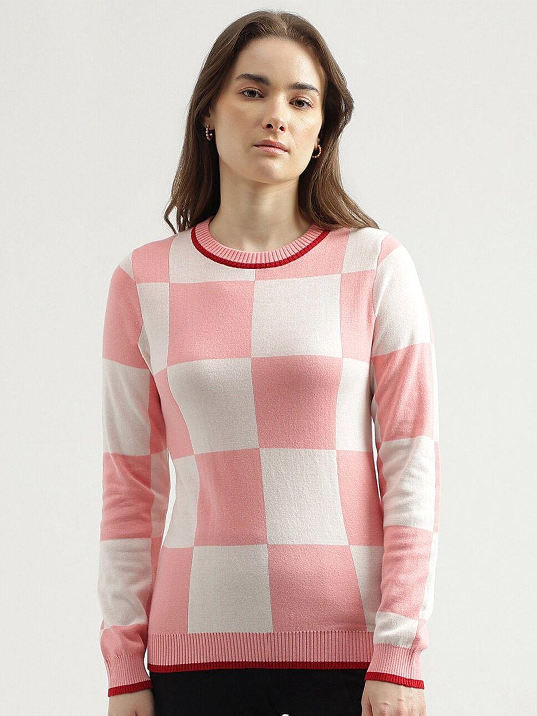 united colors of benetton checked cotton pullover