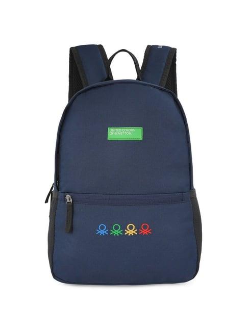 united colors of benetton citron navy polyester solid backpack - 12 ltrs