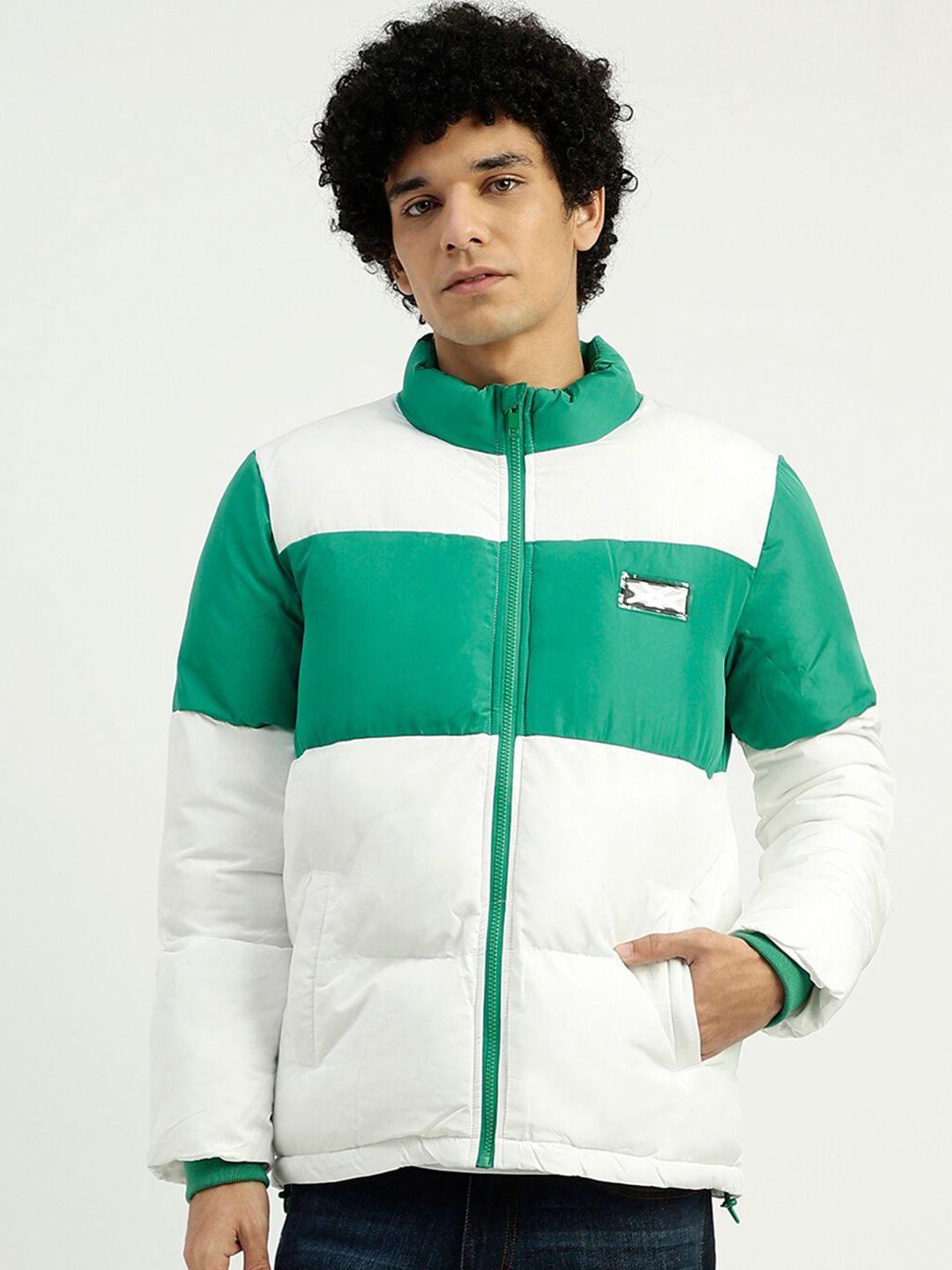 united colors of benetton colourblocked padded jacket