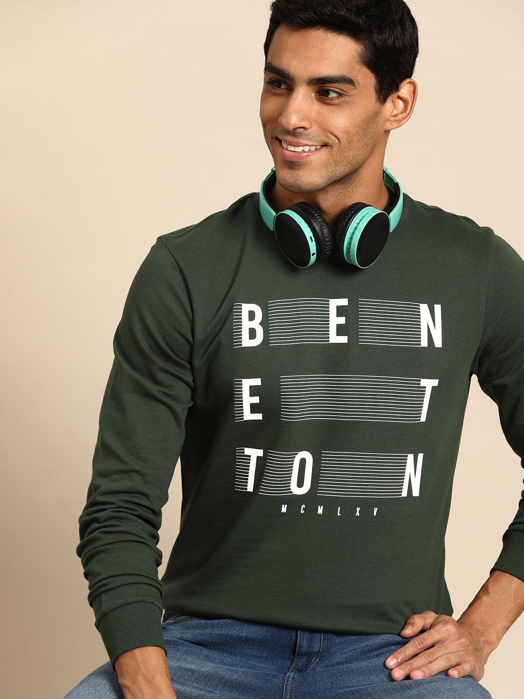 united colors of benetton cotton printed sweatshirt