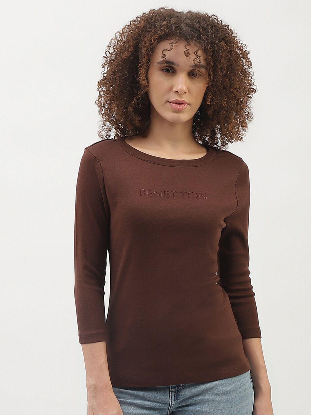 united colors of benetton cotton round neck top