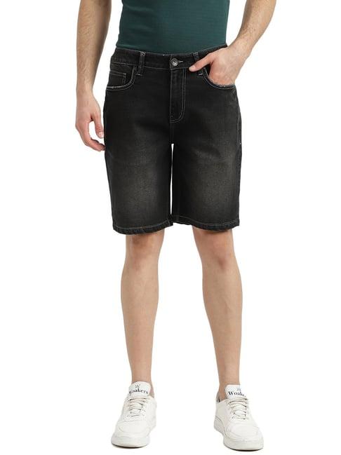 united colors of benetton dark grey slim fit denim shorts