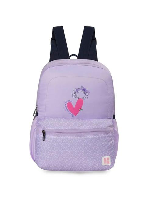 united colors of benetton delores lavender polyester printed backpack