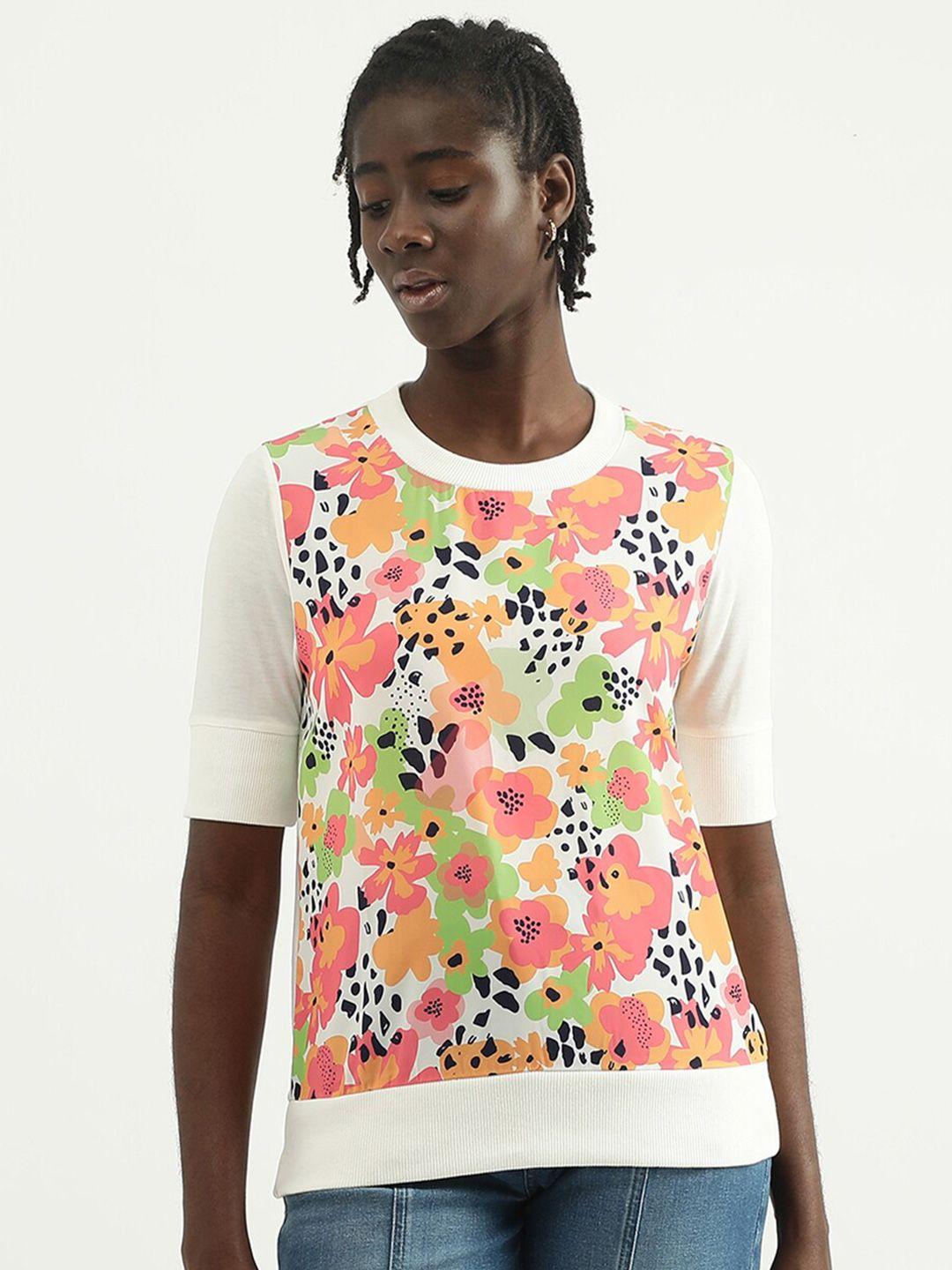 united colors of benetton floral print top