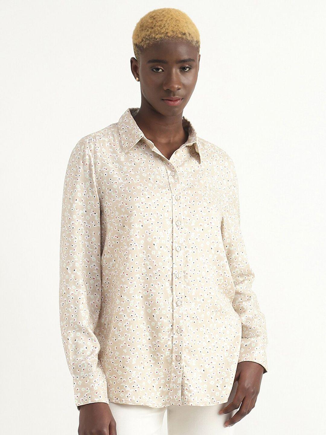 united colors of benetton floral printed casual shirt