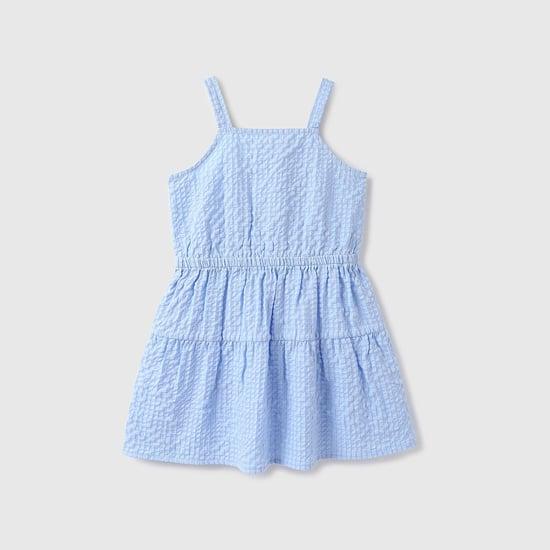 united colors of benetton girl textured sleeveless a-line dress