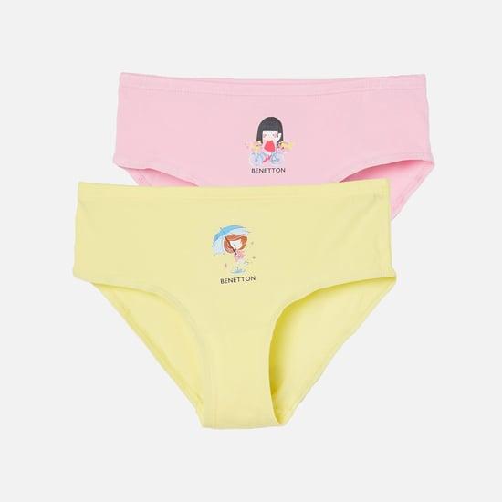 united colors of benetton girls assorted print panties - pack of 2