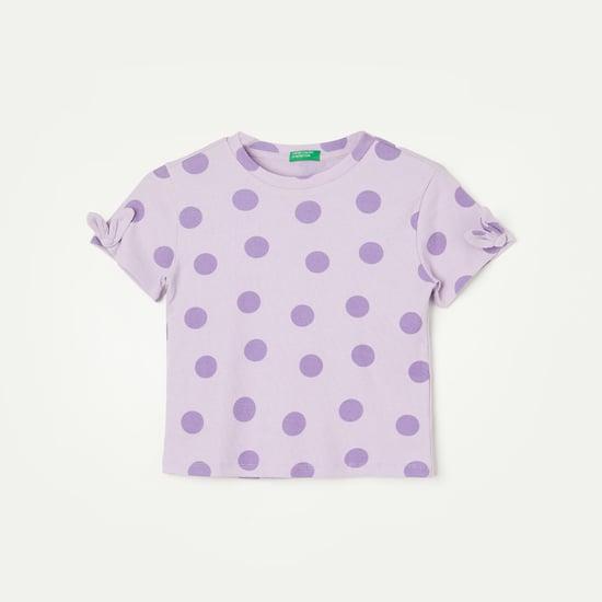 united colors of benetton girls polka printed top