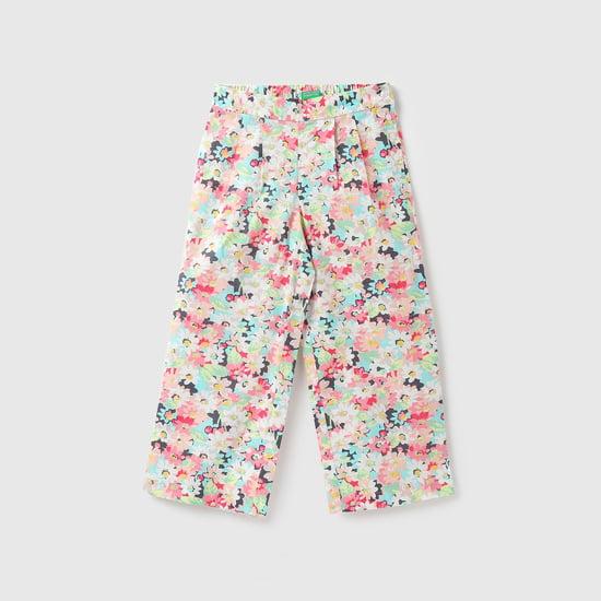 united colors of benetton girls printed elasticated culottes