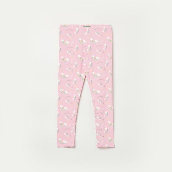 united colors of benetton girls printed elasticated pajama pants