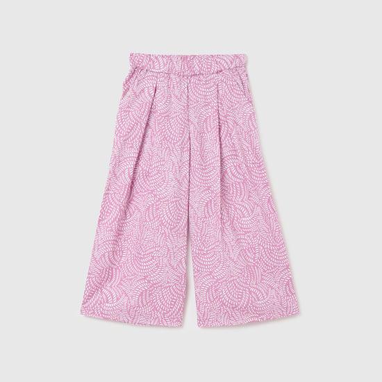 united colors of benetton girls printed elasticated palazzos