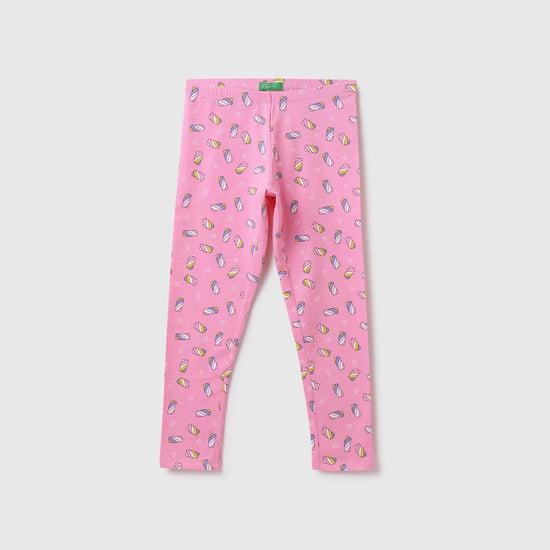 united colors of benetton girls printed elasticized pants