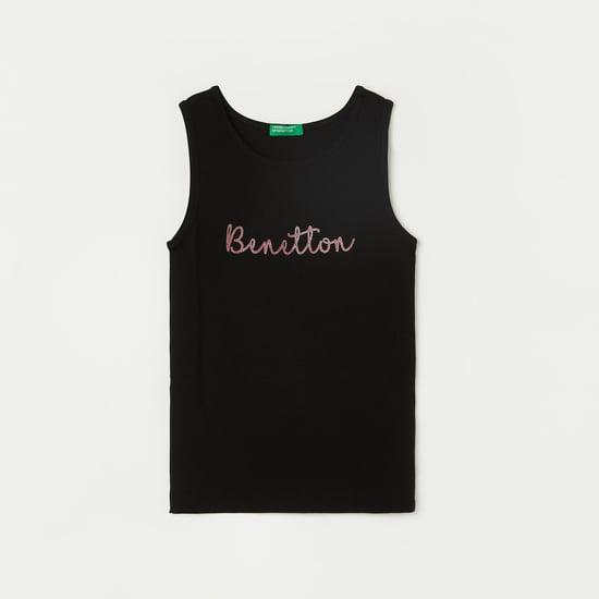 united colors of benetton girls printed tank top