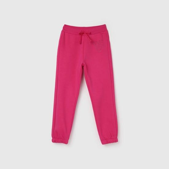 united colors of benetton girls solid cuffed joggers