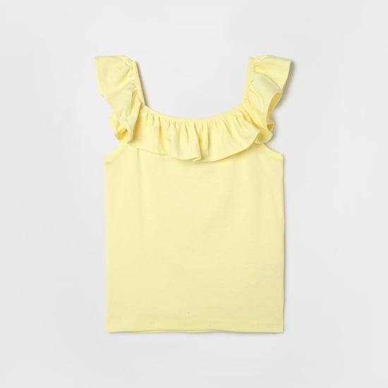 united colors of benetton girls solid round neck casual top