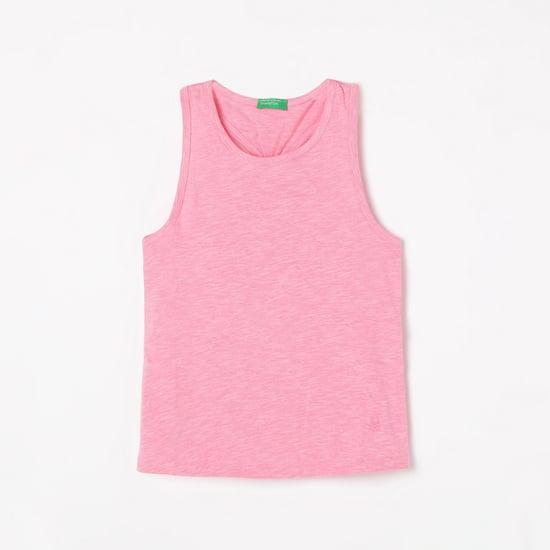 united colors of benetton girls solid sleeveless top
